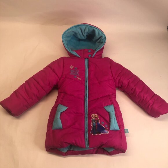 Disney Frozen Girls 4T Graceful Regal Powerful Jacket With Hood Lined